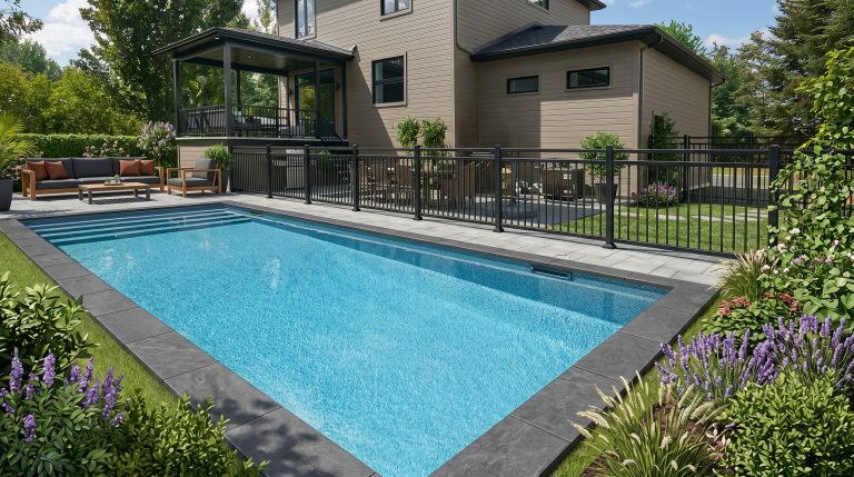 Rampe de piscine en aluminium noir