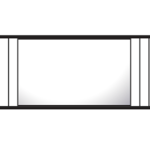 Rampe bord de piscine avec panneau verre et aluminium noir